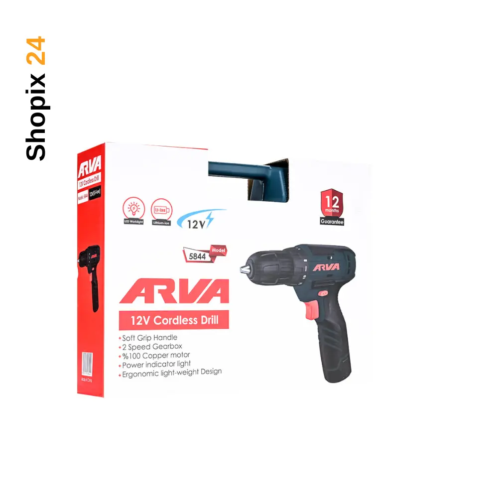 دریل پیچ گوشتی شارژی آروا مدل 5844 ولت 12 - Image 2